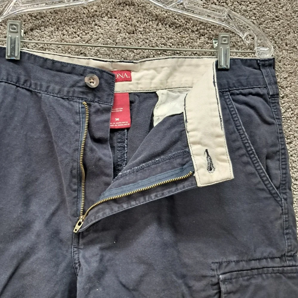 Merona Mens Navy Blue 100% Cotton Cargo Shorts Size‎ 38 Utility Pockets